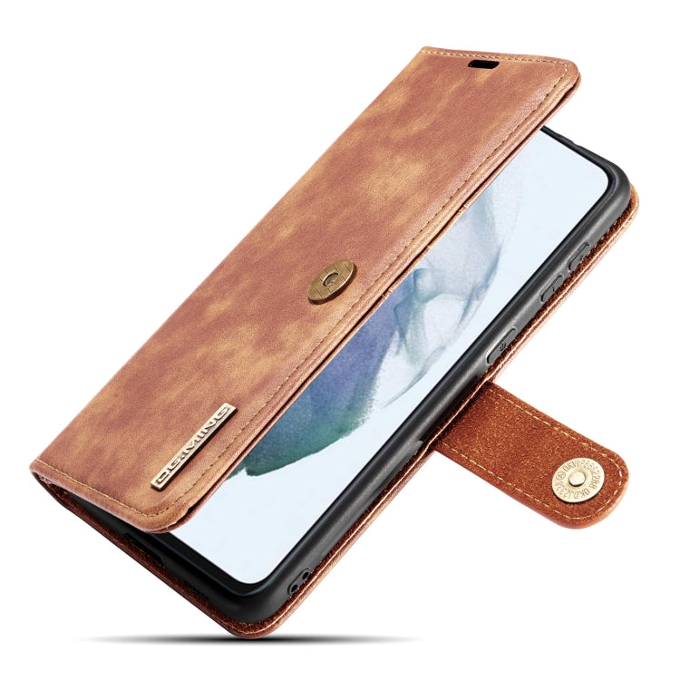 DG.MING Crazy Horse Texture Flip Custodia in pelle magnetica staccabile con supporto e slot per schede e portafoglio, For Samsung Galaxy S21 FE