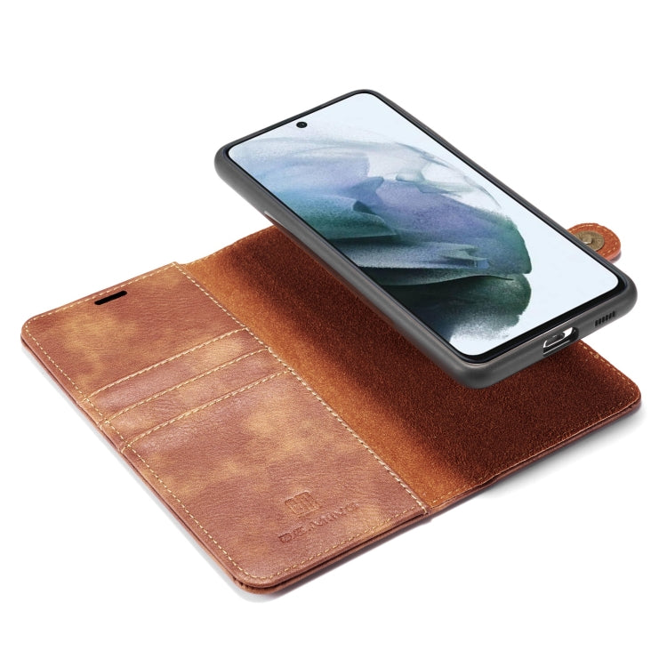 DG.MING Crazy Horse Texture Flip Custodia in pelle magnetica staccabile con supporto e slot per schede e portafoglio, For Samsung Galaxy S21 FE