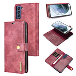 DG.MING Crazy Horse Texture Flip Custodia in pelle magnetica staccabile con supporto e slot per schede e portafoglio, For Samsung Galaxy S21 FE