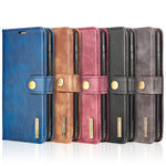 DG.MING Crazy Horse Texture Flip Custodia in pelle magnetica staccabile con supporto e slot per schede e portafoglio, For Samsung Galaxy S21 FE