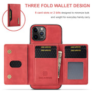 DG.MING M2 Series 3-Fold Multi Card Bag + Cover posteriore magnetica Custodia antiurto con funzione portafoglio e supporto, For iPhone 12 mini, For iPhone 12 / 12 Pro, For iPhone 12 Pro Max