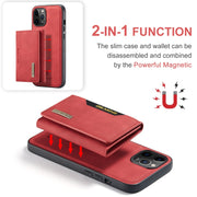DG.MING M2 Series 3-Fold Multi Card Bag + Cover posteriore magnetica Custodia antiurto con funzione portafoglio e supporto, For iPhone 12 mini, For iPhone 12 / 12 Pro, For iPhone 12 Pro Max