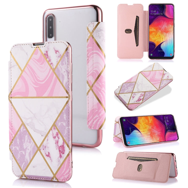 Custodia in pelle a conchiglia orizzontale PU + TPU con placcatura abbronzante con supporto e slot per schede, For Samsung Galaxy A50, For Samsung Galaxy S8, For Samsung Galaxy S9+, For Samsung Galaxy A20 / A30, For Samsung Galaxy S10e                 ...