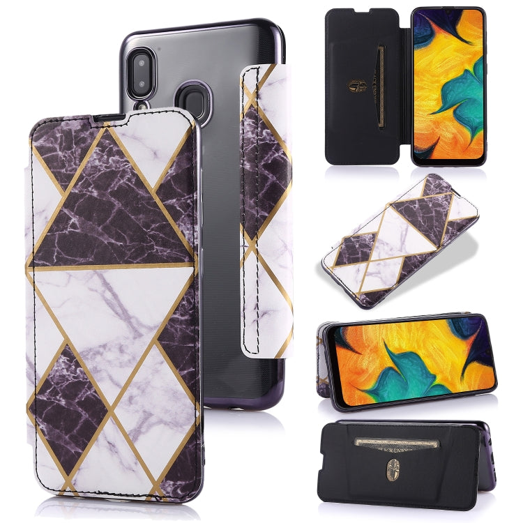 Custodia in pelle a conchiglia orizzontale PU + TPU con placcatura abbronzante con supporto e slot per schede, For Samsung Galaxy A50, For Samsung Galaxy S8, For Samsung Galaxy S9+, For Samsung Galaxy A20 / A30, For Samsung Galaxy S10e                 ...