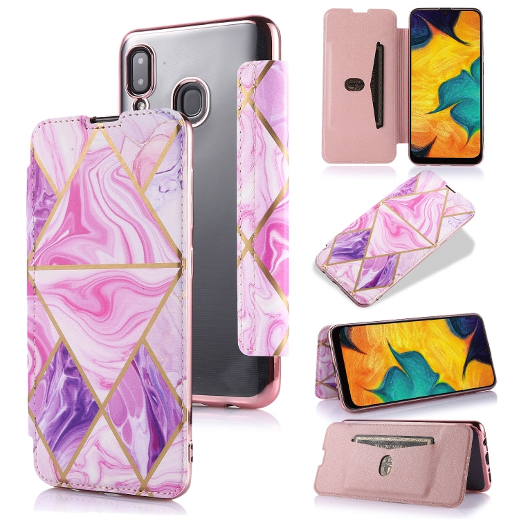 Custodia in pelle a conchiglia orizzontale PU + TPU con placcatura abbronzante con supporto e slot per schede, For Samsung Galaxy A50, For Samsung Galaxy S8, For Samsung Galaxy S9+, For Samsung Galaxy A20 / A30, For Samsung Galaxy S10e                 ...