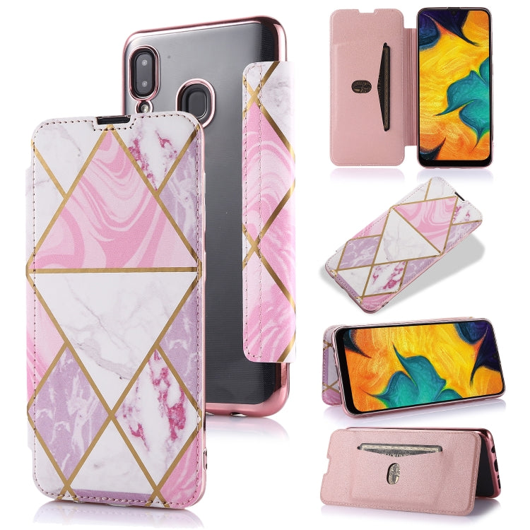 Custodia in pelle a conchiglia orizzontale PU + TPU con placcatura abbronzante con supporto e slot per schede, For Samsung Galaxy A50, For Samsung Galaxy S8, For Samsung Galaxy S9+, For Samsung Galaxy A20 / A30, For Samsung Galaxy S10e                 ...