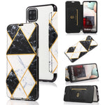 Custodia in pelle a conchiglia orizzontale PU + TPU con placcatura abbronzante con supporto e slot per schede, For Samsung Galaxy A12 / A42 5G