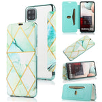 Custodia in pelle a conchiglia orizzontale PU + TPU con placcatura abbronzante con supporto e slot per schede, For Samsung Galaxy A12 / A42 5G