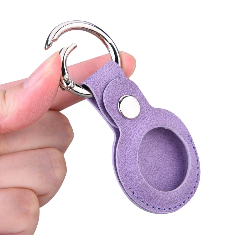 Custodia in pelle goffrata con portachiavi per AirTag