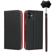 Custodia in pelle di vacchetta con strato superiore ribaltabile orizzontale con trama litchi con supporto e slot per carte e portafoglio e cinturino e avvolgitore, For iPhone 11, For iPhone 11 Pro Max, For iPhone 7 / 8 / SE 2022 / SE 2020              ...