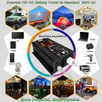 Inverter di alimentazione per auto Tang III generazione da 12V a 220V 6000W con display LCD e doppia USB, 12V to 220V