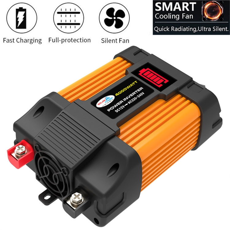 Little Wasp Alimentatore per auto da 12V a 220V 4000W con display LED e doppia USB, 12V to 220V 4000W