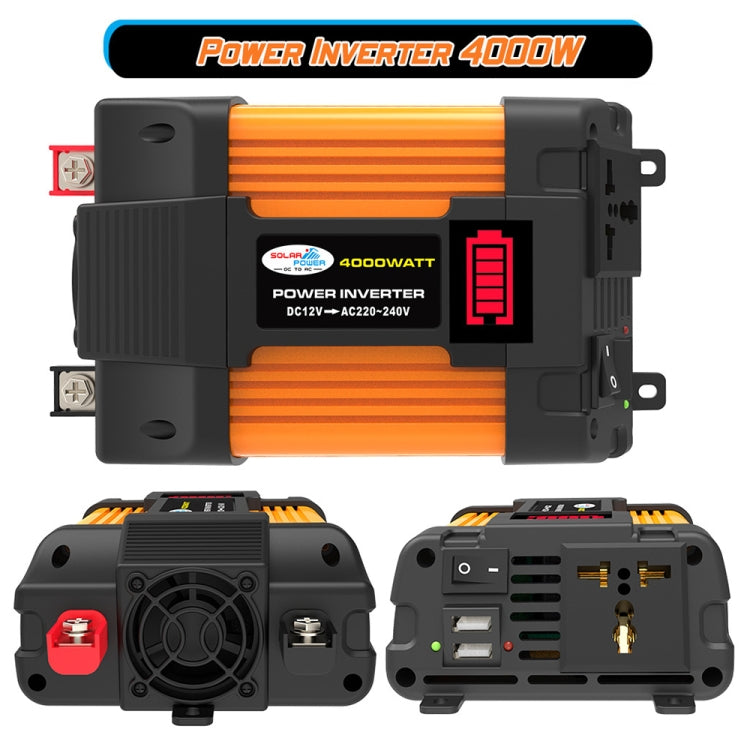 Little Wasp Alimentatore per auto da 12V a 220V 4000W con display LED e doppia USB, 12V to 220V 4000W