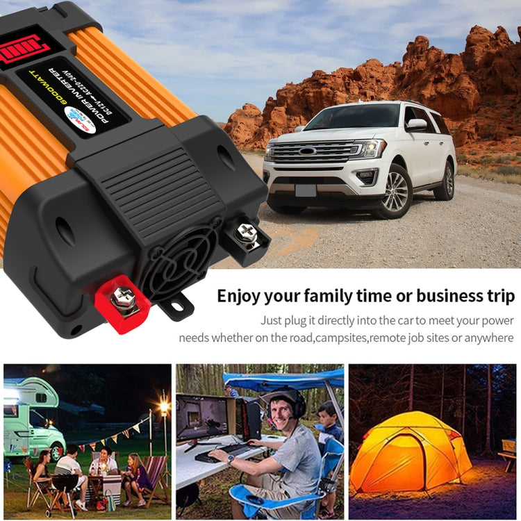 Little Wasp Convertitore di potenza per auto da 12 V a 110 V 6000 W con display LED e doppia USB, 12V to 110V 6000W