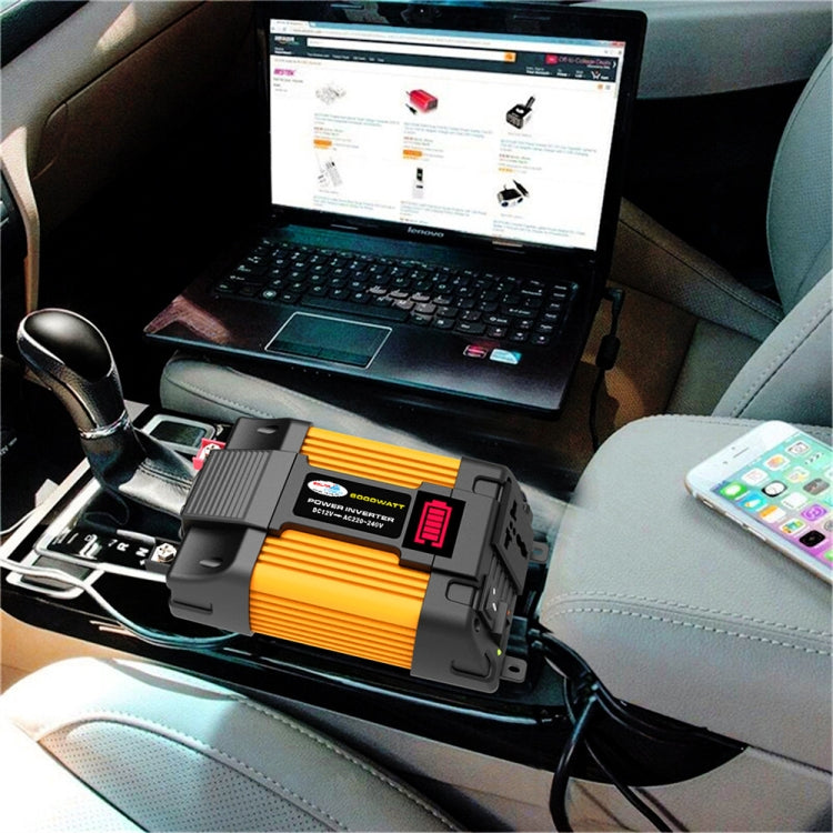 Little Wasp Convertitore di potenza per auto da 12 V a 110 V 6000 W con display LED e doppia USB, 12V to 110V 6000W
