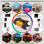 Little Wasp Convertitore di potenza per auto da 12 V a 110 V 6000 W con display LED e doppia USB, 12V to 110V 6000W
