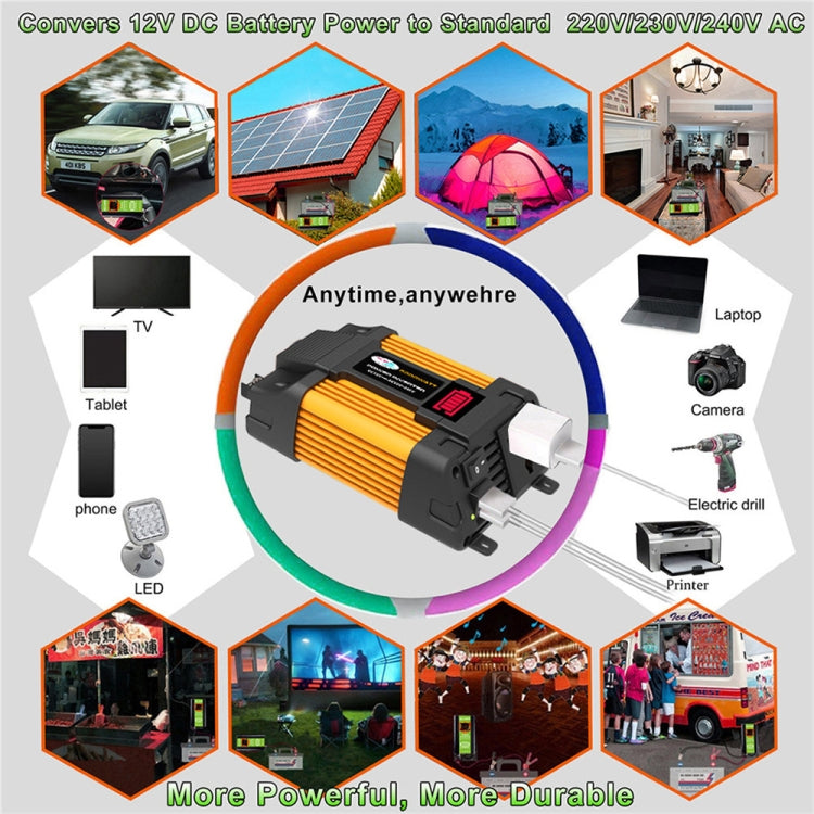 Little Wasp Convertitore di potenza per auto da 12 V a 110 V 6000 W con display LED e doppia USB, 12V to 110V 6000W