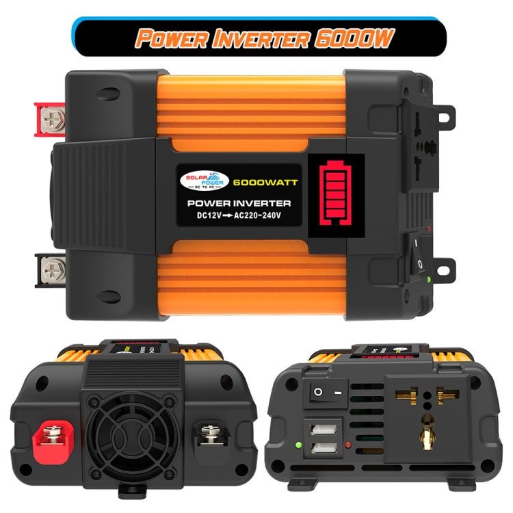 Little Wasp Alimentatore per auto da 12V a 220V 6000W con display LED e doppia USB, 12V to 220V 6000W