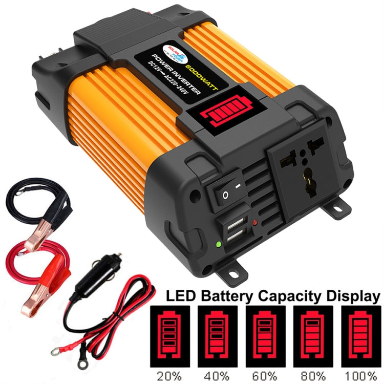 Little Wasp Alimentatore per auto da 12V a 220V 6000W con display LED e doppia USB, 12V to 220V 6000W
