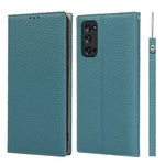 Custodia in pelle di vacchetta con strato superiore ribaltabile orizzontale con trama litchi con supporto e slot per carte e portafoglio e cinturino e avvolgitore, For Samsung Galaxy S20 FE
