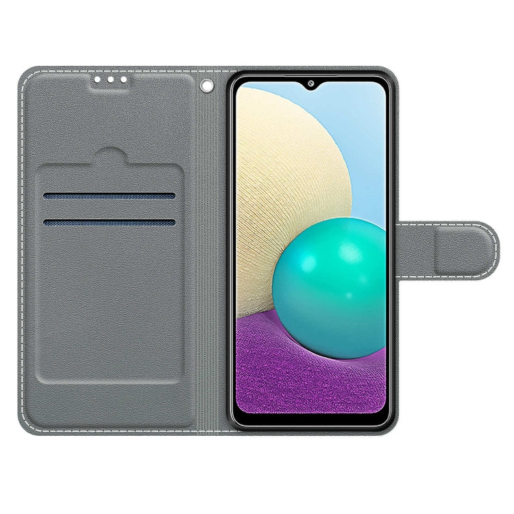 Custodia in pelle PU a vibrazione orizzontale con chiusura magnetica a disegno colorato di tensione con supporto e slot per schede, For Samsung Galaxy A02 / M02