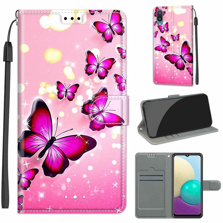 Custodia in pelle PU a vibrazione orizzontale con chiusura magnetica a disegno colorato di tensione con supporto e slot per schede, For Samsung Galaxy A02 / M02