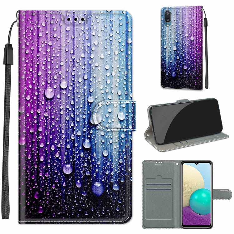 Custodia in pelle PU a vibrazione orizzontale con chiusura magnetica a disegno colorato di tensione con supporto e slot per schede, For Samsung Galaxy A02 / M02