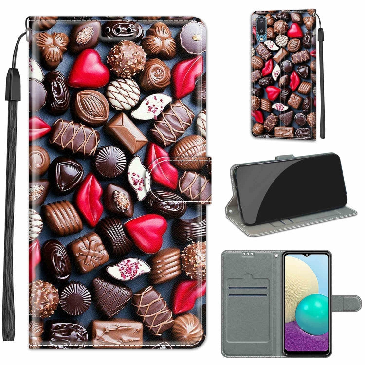 Custodia in pelle PU a vibrazione orizzontale con chiusura magnetica a disegno colorato di tensione con supporto e slot per schede, For Samsung Galaxy A02 / M02