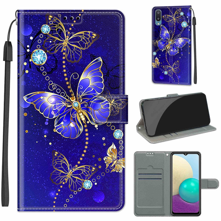 Custodia in pelle PU a vibrazione orizzontale con chiusura magnetica a disegno colorato di tensione con supporto e slot per schede, For Samsung Galaxy A02 / M02
