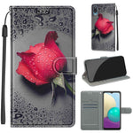 Custodia in pelle PU a vibrazione orizzontale con chiusura magnetica a disegno colorato di tensione con supporto e slot per schede, For Samsung Galaxy A02 / M02