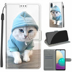 Custodia in pelle PU a vibrazione orizzontale con chiusura magnetica a disegno colorato di tensione con supporto e slot per schede, For Samsung Galaxy A02 / M02