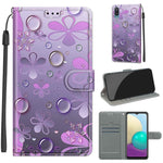 Custodia in pelle PU a vibrazione orizzontale con chiusura magnetica a disegno colorato di tensione con supporto e slot per schede, For Samsung Galaxy A02 / M02