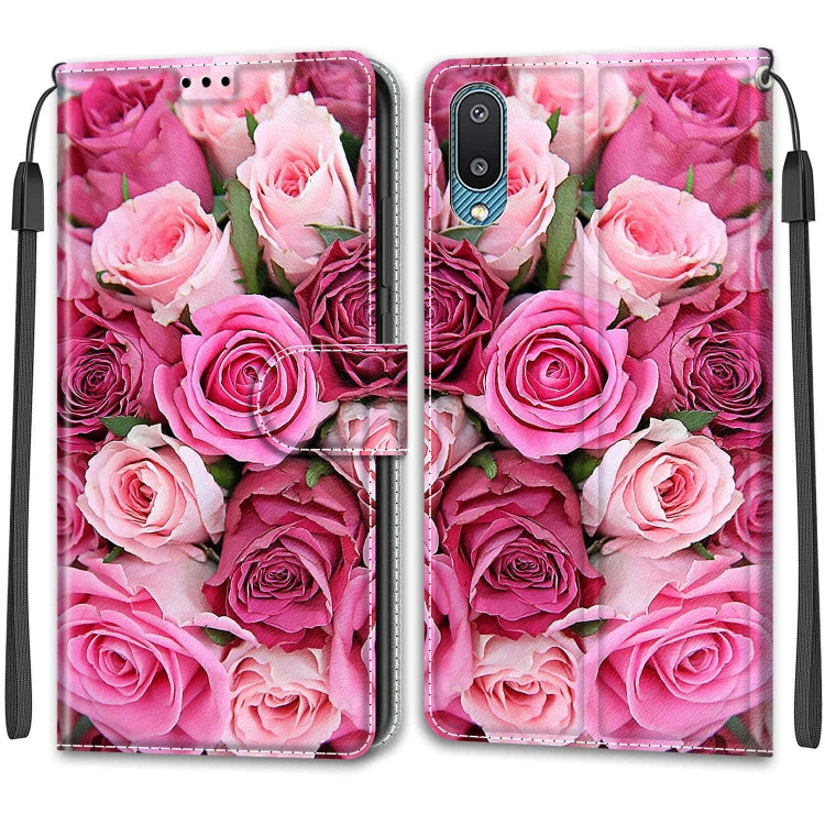 Custodia in pelle PU a vibrazione orizzontale con chiusura magnetica a disegno colorato di tensione con supporto e slot per schede, For Samsung Galaxy A02 / M02
