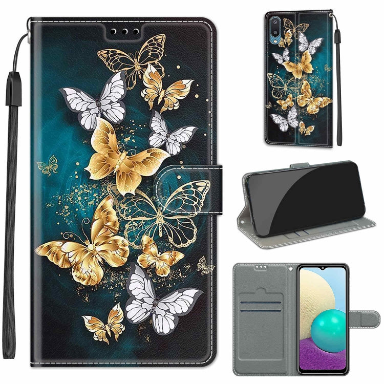 Custodia in pelle PU a vibrazione orizzontale con chiusura magnetica a disegno colorato di tensione con supporto e slot per schede, For Samsung Galaxy A02 / M02