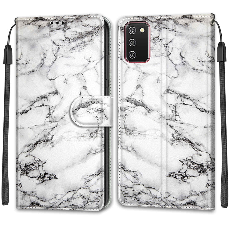 Custodia in pelle PU a vibrazione orizzontale con chiusura magnetica a disegno colorato di tensione con supporto e slot per schede, For Samsung Galaxy A02s / M02s