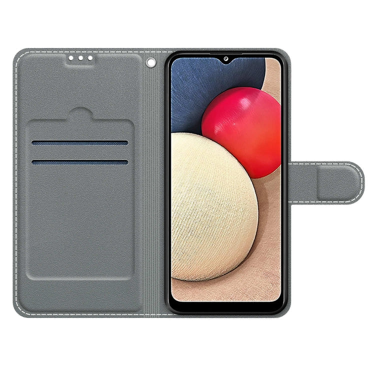 Custodia in pelle PU a vibrazione orizzontale con chiusura magnetica a disegno colorato di tensione con supporto e slot per schede, For Samsung Galaxy A02s / M02s