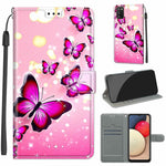 Custodia in pelle PU a vibrazione orizzontale con chiusura magnetica a disegno colorato di tensione con supporto e slot per schede, For Samsung Galaxy A02s / M02s