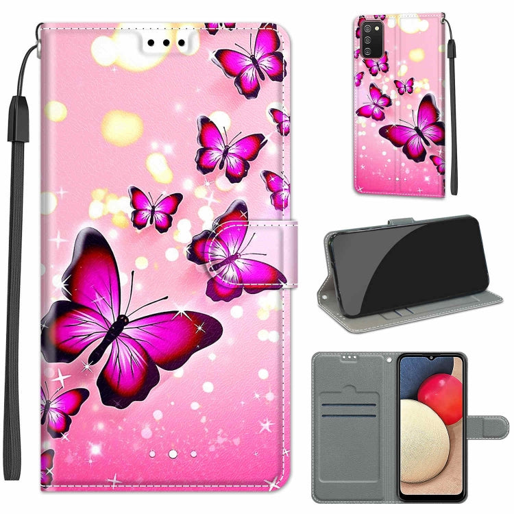Custodia in pelle PU a vibrazione orizzontale con chiusura magnetica a disegno colorato di tensione con supporto e slot per schede, For Samsung Galaxy A02s / M02s