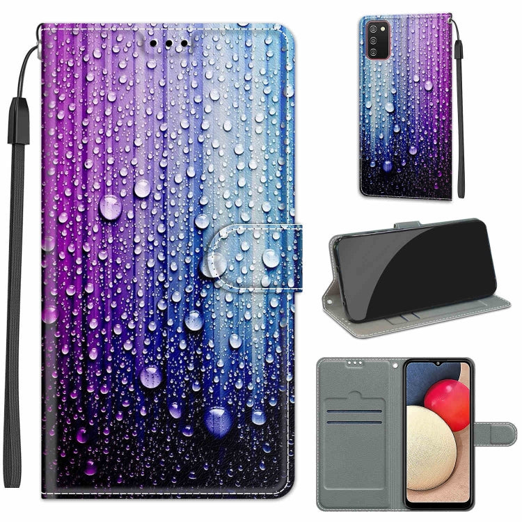 Custodia in pelle PU a vibrazione orizzontale con chiusura magnetica a disegno colorato di tensione con supporto e slot per schede, For Samsung Galaxy A02s / M02s