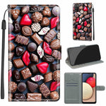 Custodia in pelle PU a vibrazione orizzontale con chiusura magnetica a disegno colorato di tensione con supporto e slot per schede, For Samsung Galaxy A02s / M02s