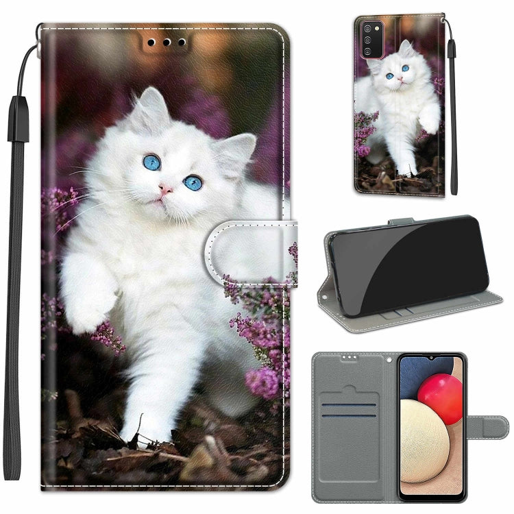 Custodia in pelle PU a vibrazione orizzontale con chiusura magnetica a disegno colorato di tensione con supporto e slot per schede, For Samsung Galaxy A02s / M02s