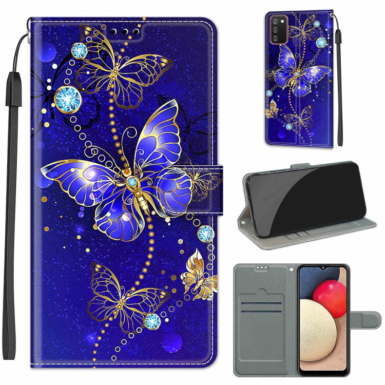 Custodia in pelle PU a vibrazione orizzontale con chiusura magnetica a disegno colorato di tensione con supporto e slot per schede, For Samsung Galaxy A02s / M02s