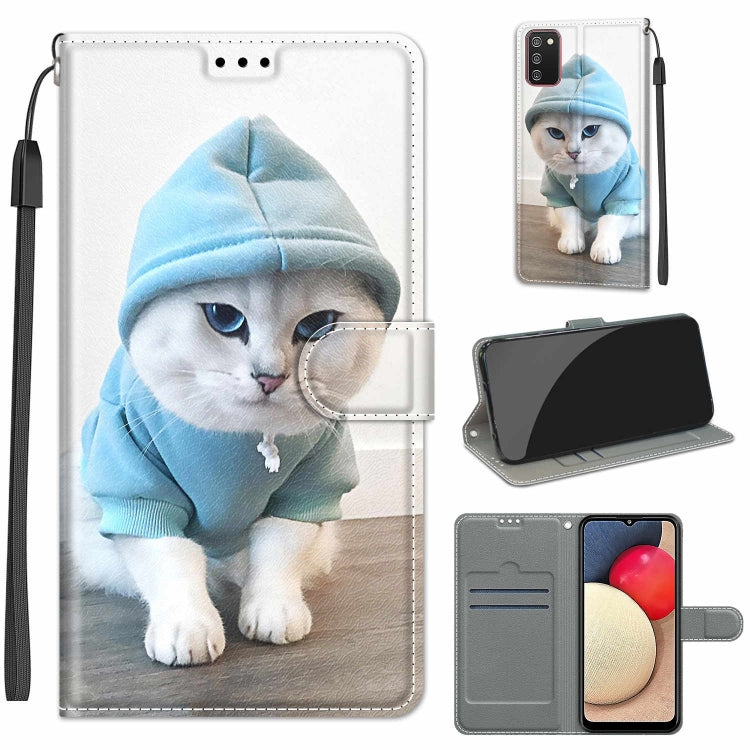 Custodia in pelle PU a vibrazione orizzontale con chiusura magnetica a disegno colorato di tensione con supporto e slot per schede, For Samsung Galaxy A02s / M02s