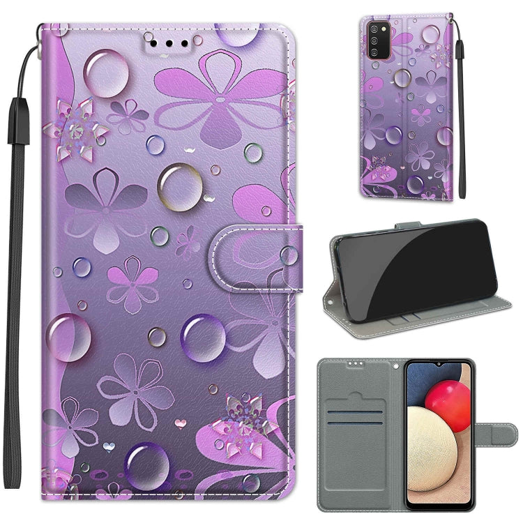 Custodia in pelle PU a vibrazione orizzontale con chiusura magnetica a disegno colorato di tensione con supporto e slot per schede, For Samsung Galaxy A02s / M02s