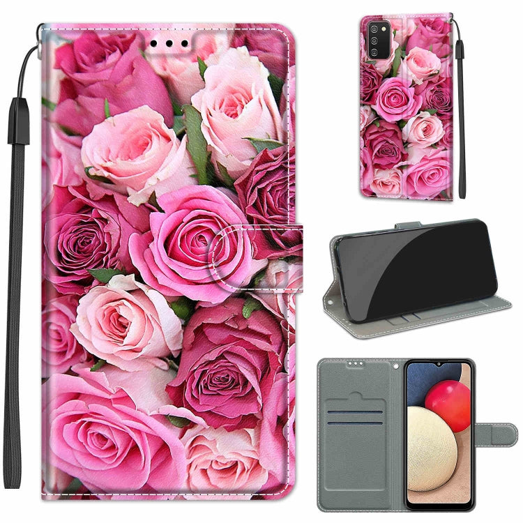 Custodia in pelle PU a vibrazione orizzontale con chiusura magnetica a disegno colorato di tensione con supporto e slot per schede, For Samsung Galaxy A02s / M02s