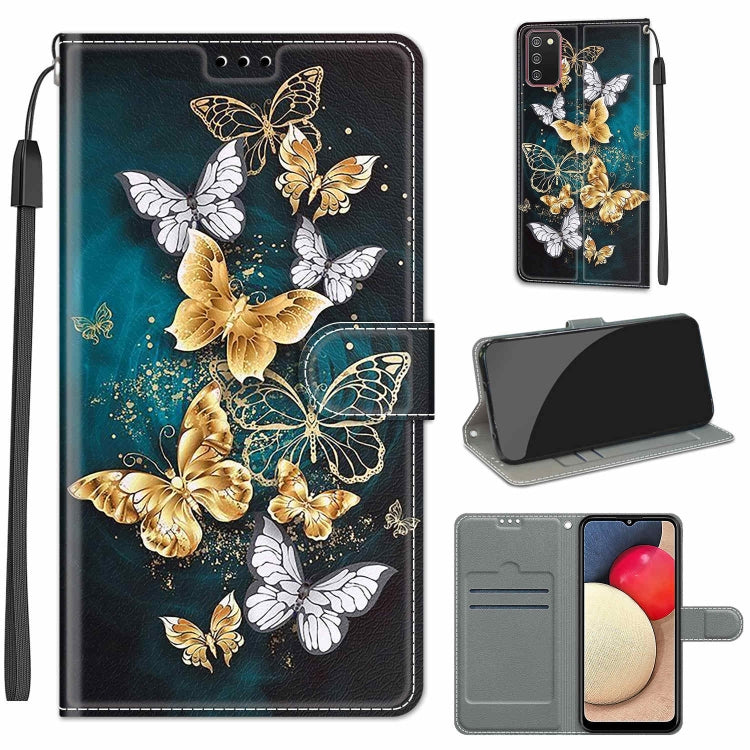 Custodia in pelle PU a vibrazione orizzontale con chiusura magnetica a disegno colorato di tensione con supporto e slot per schede, For Samsung Galaxy A02s / M02s