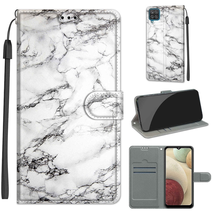 Custodia in pelle PU a vibrazione orizzontale con chiusura magnetica a disegno colorato di tensione con supporto e slot per schede, For Samsung Galaxy A12 / M12