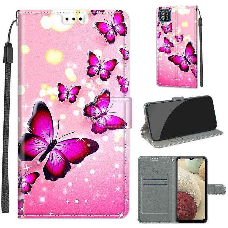 Custodia in pelle PU a vibrazione orizzontale con chiusura magnetica a disegno colorato di tensione con supporto e slot per schede, For Samsung Galaxy A12 / M12