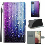 Custodia in pelle PU a vibrazione orizzontale con chiusura magnetica a disegno colorato di tensione con supporto e slot per schede, For Samsung Galaxy A12 / M12