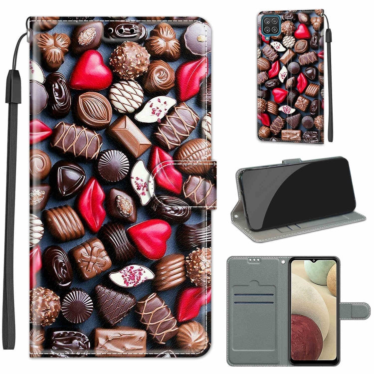 Custodia in pelle PU a vibrazione orizzontale con chiusura magnetica a disegno colorato di tensione con supporto e slot per schede, For Samsung Galaxy A12 / M12
